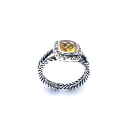 David Yurman Cable Albion Silver, Citreen , and diamond Ring Size 7 - Picture 3 of 6